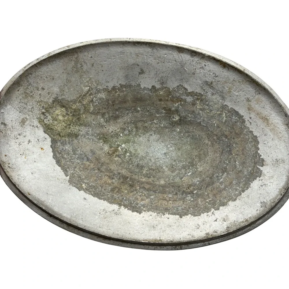 Vintage Cast Aluminum Oval Roaster Pan with Lid Primitive Farmhouse Dutch Oven